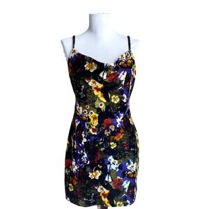 URBAN OUTFITTERS Mallory Velvet Dark Floral Butterfly Sleeveless Mini Dress SZ M
